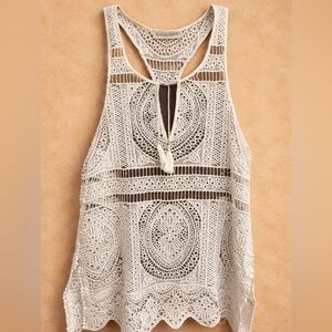Abercrombie & Fitch Womens White Knit Swim Cover Up Top Size M/L